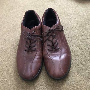 Brown Leather Ecco Lace Up Shoes